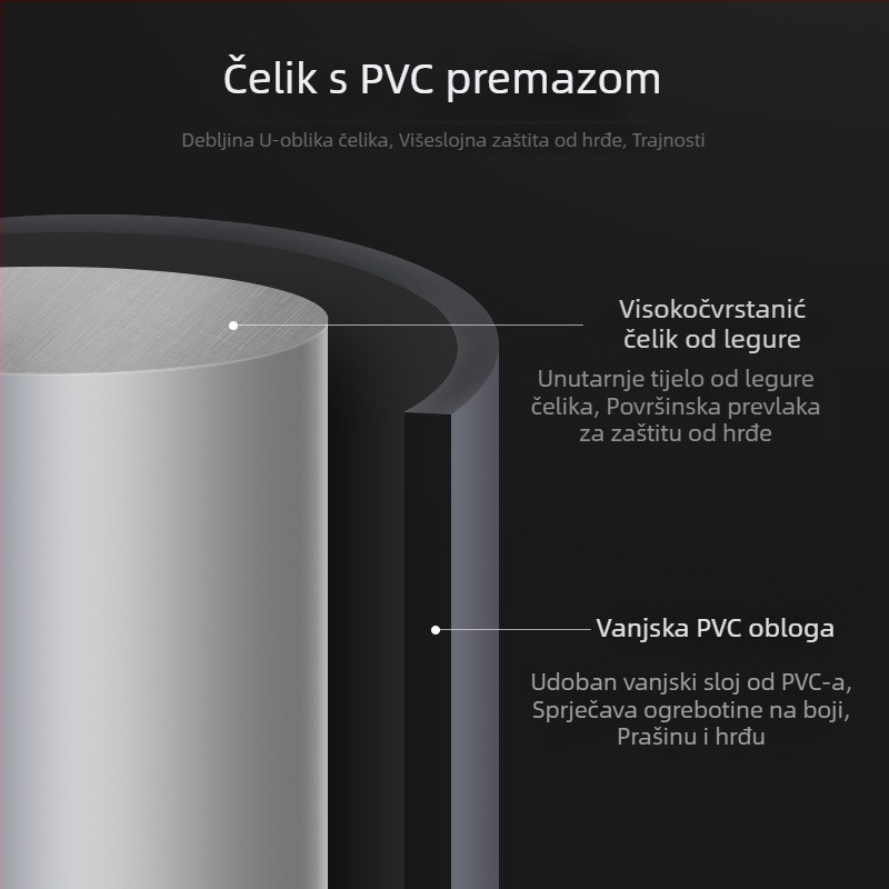 Mehanizam zaključavanja za staklena vrata trgovine, produženi U‑oblik brave, model 628; materijali ABS + cinkov spoj + PVC + Q235; debljina brave 17,52 mm; razmak šipki za zaključavanje 13 cm; tip: Strojarstvo