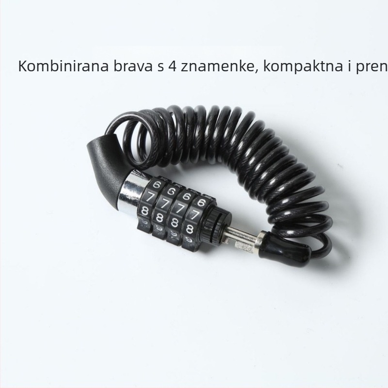 Prenosivi lokot za kacigu za bicikl i električno vozilo – kombinacijski lokot