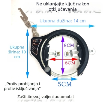 Prijenosni U-zaključak za bicikl, čelik, težina 144 g
