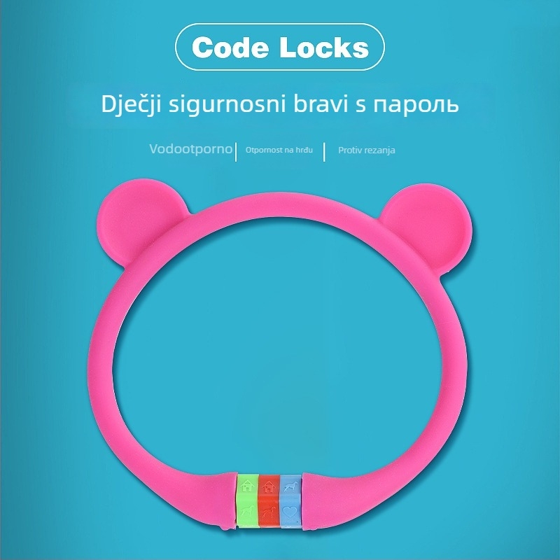 Silikonski katanac s lozinkom za dječji bicikl, panda oblika, model TYT122, marka mayate
