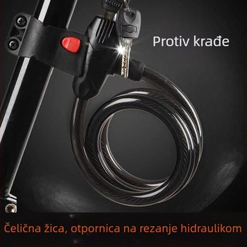 Brava za bicikl od legure, kabelska brava za planinske bicikle i motocikle; 125 g; moderan minimalistički dizajn; model Lock