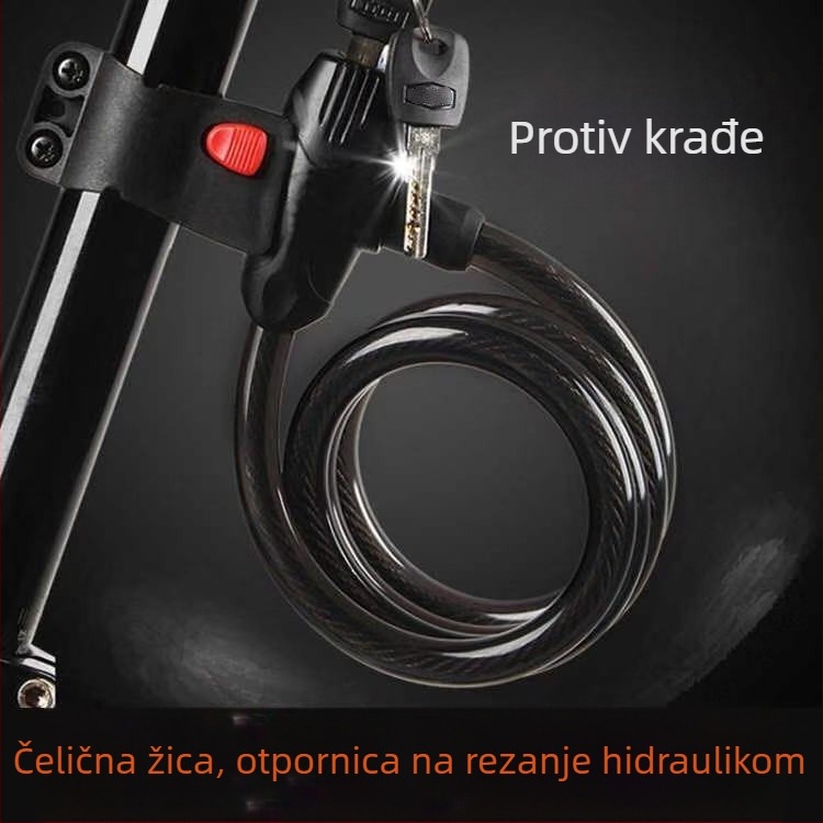 Brava za bicikl od legure, kabelska brava za planinske bicikle i motocikle; 125 g; moderan minimalistički dizajn; model Lock