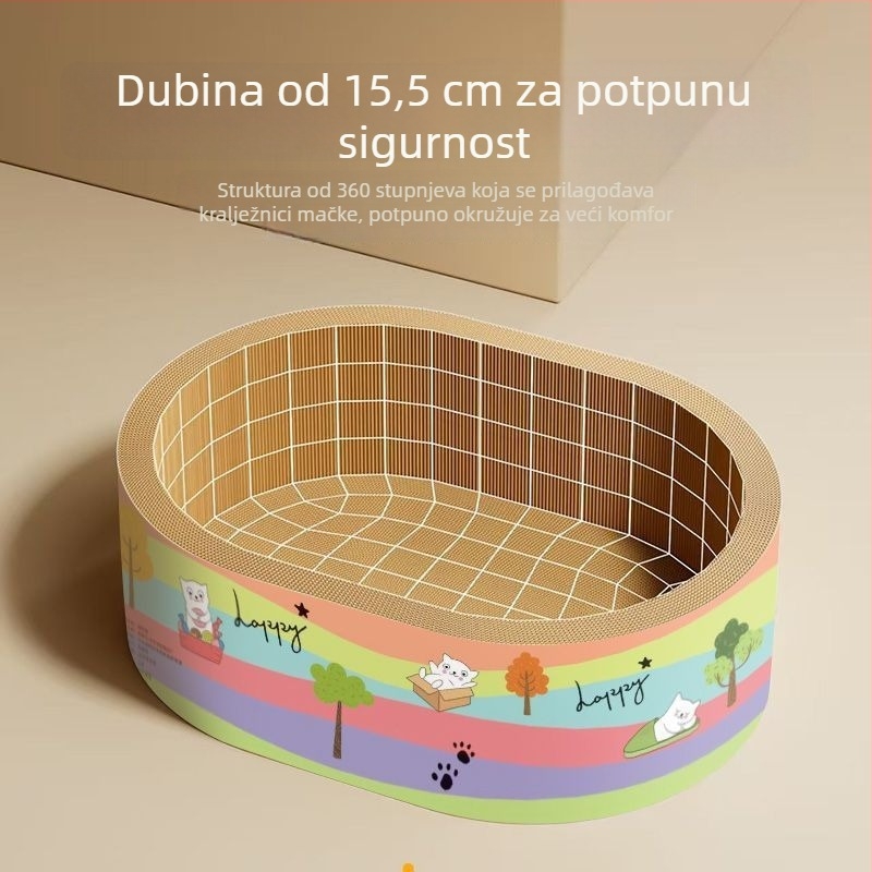 Izdržljiva okrugla grebalica za mačke – materijal: sisal, stil: sladak, broj artikla: 1010527751, bez opadanja dlake