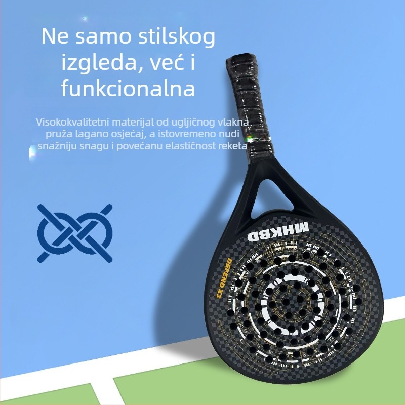 Teniska raketa Camewin Kaiwei s karbonskim okvirom, vlakna od vlakna, drška G2, ravna glava