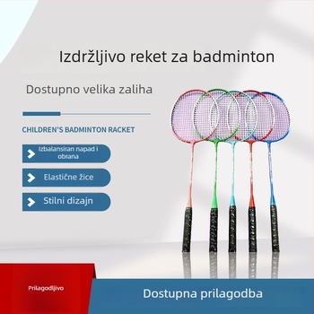 Hongzhan set dvije badminton reketa s okvirom od ferrolegure, vlaknaste žice, za juniore amatere