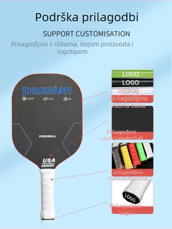 MonsterPlanet pickleball reketa od karbonskih vlakana, monoblok konstrukcija, Usapa certificirana, Fiber Silk strune