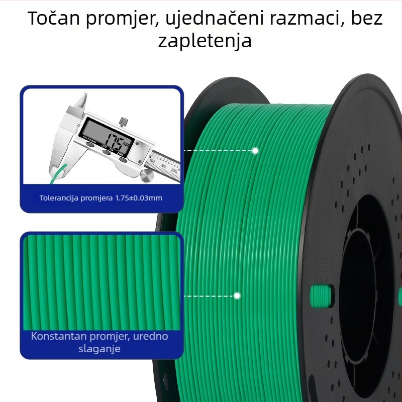 CZ PLA filament za 3D printanje, 1,2 kg, 300 m duljine, PLA materijal, pogodan za 3D printere