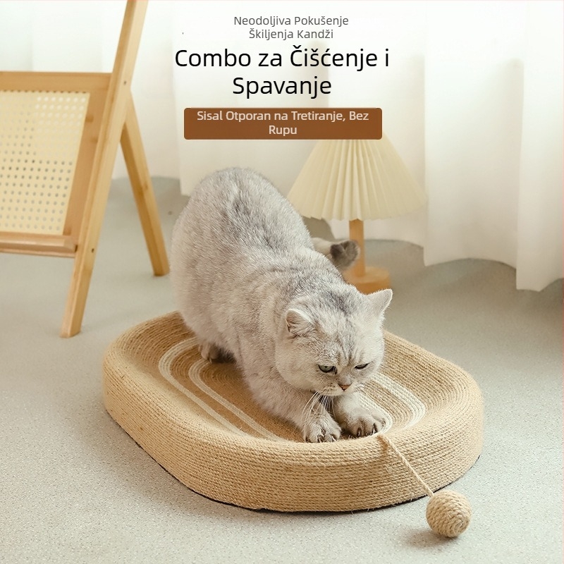 Ploča za grebanje mačaka s integriranim gnijezdom — Sisal, minimalistički stil, Miyagi jia
