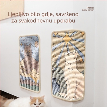 Cat Butler Sisalna Ploča za Grebanje — Zidna Ploča za Zaštitu Kauča, Otporna na Habanje, Sladak Stil