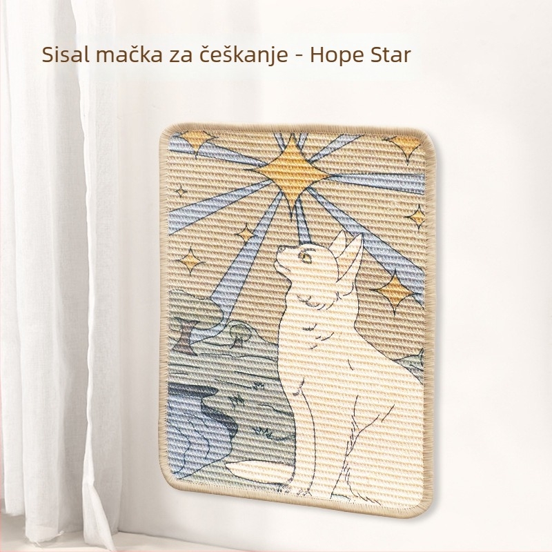 Cat Butler Sisalna Ploča za Grebanje — Zidna Ploča za Zaštitu Kauča, Otporna na Habanje, Sladak Stil
