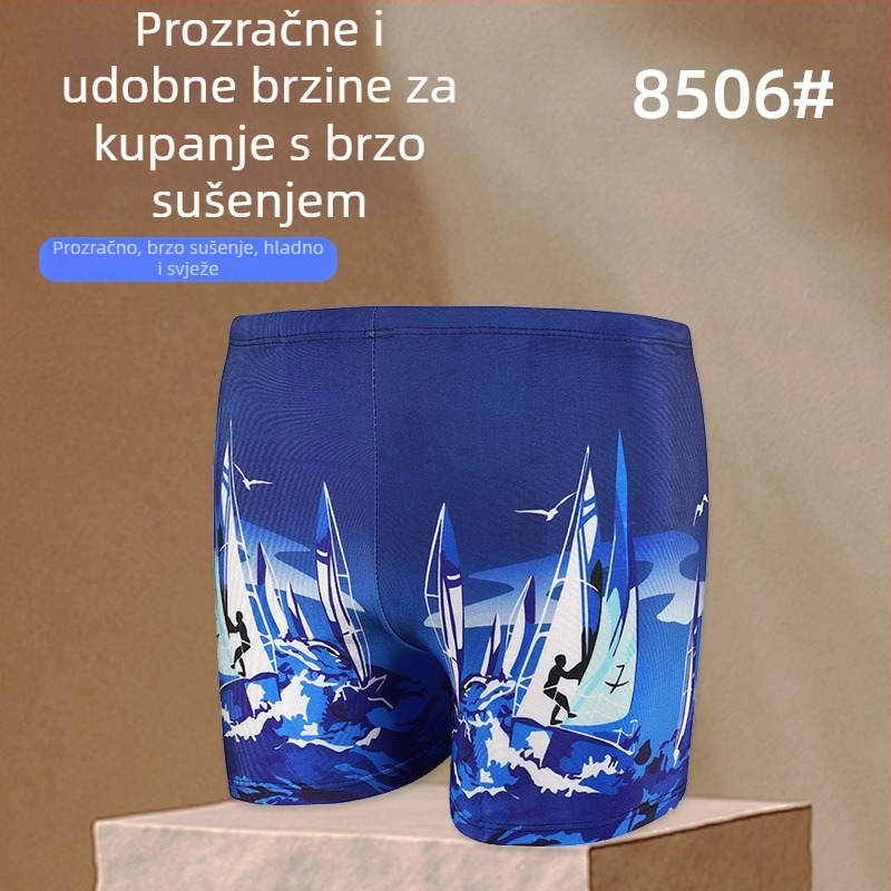 Muške plivačke bokserice s otiskom, brzo sušenje, poliester materijal i podstava
