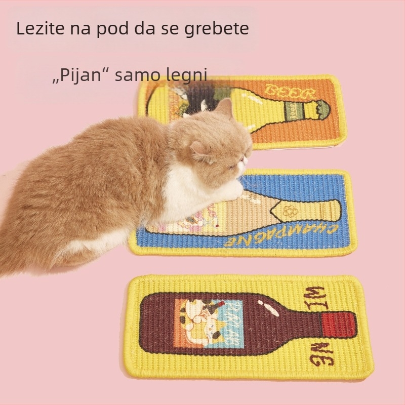 Sisal podloga za grebanje mačaka, L-oblik, otporna na ogrebotine i trošenje, bez ispada dlaka