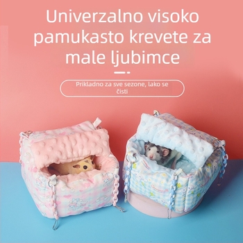 Spavaće gnijezdo za male sisavce — viseće pamucno gnijezdo, poluotvoren dizajn, debela topla izolacija