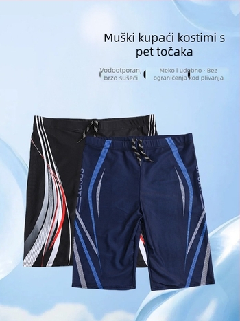Muške kupaće gaće s blok bojom, poliester, šnura u struku i ravni pojas