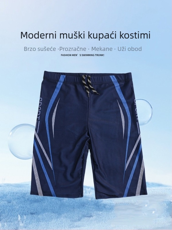 Muške kupaće gaće s blok bojom, poliester, šnura u struku i ravni pojas
