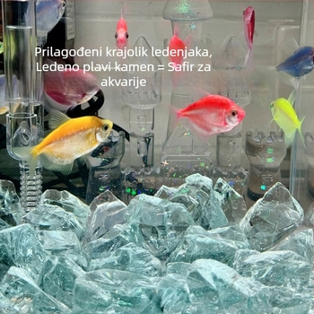 Dekor za akvarij: kristalni kamen za dno s pejzažnim ukrasima od pijeska; pijesak i ledenjački kamen; bez ispiranja