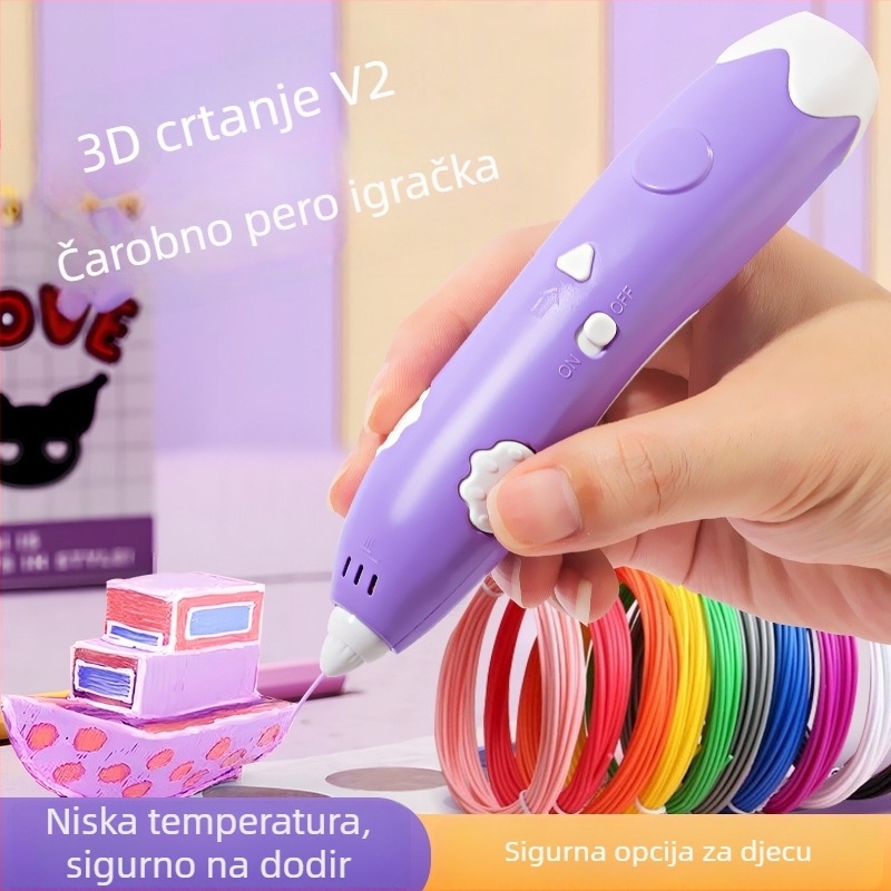 3D pisaća olovka za DIY umjetnost - niskotemperaturna pametna graffiti igračka za djecu 4–6 godina (ABS)