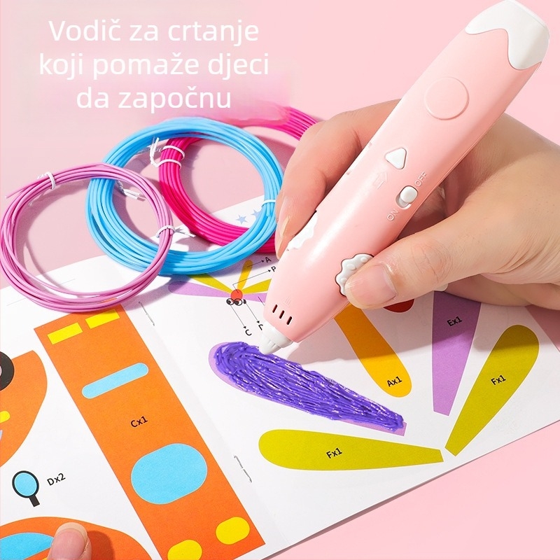 3D pisaća olovka za DIY umjetnost - niskotemperaturna pametna graffiti igračka za djecu 4–6 godina (ABS)