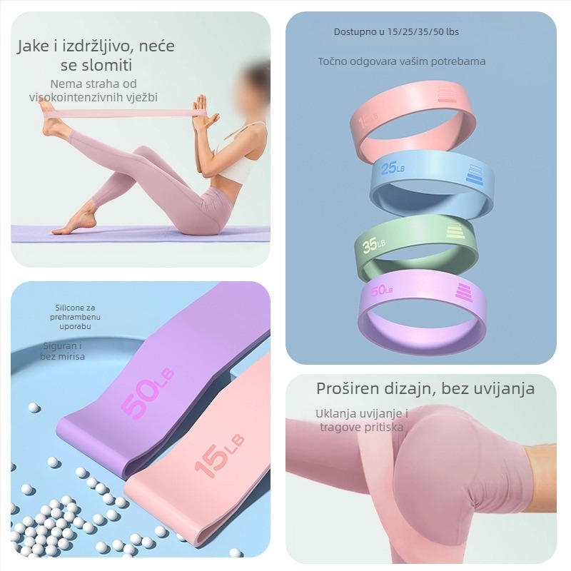 Silikonska joga traka s protukliznim držačem za treniranje gluteusa i podizanje bokova — oprema za istezanje, oznaka AL1007367655