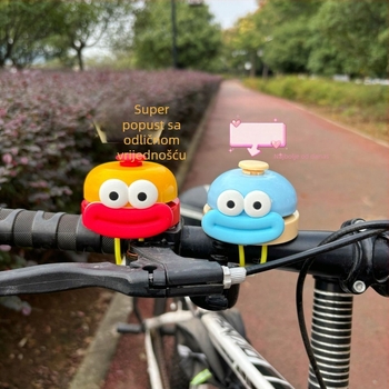 Dječji zvončić za bicikl, tijelo od aluminijske legure, karikaturni dizajn, kompatibilan s biciklima i skuterima