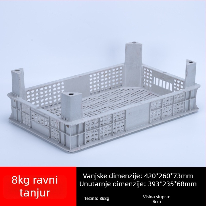 Jednokratna plastična košara za voće, PP materijal, nosivost 3 kg, debljina zida 1.8–2.3 mm, injekcijsko oblikovanje