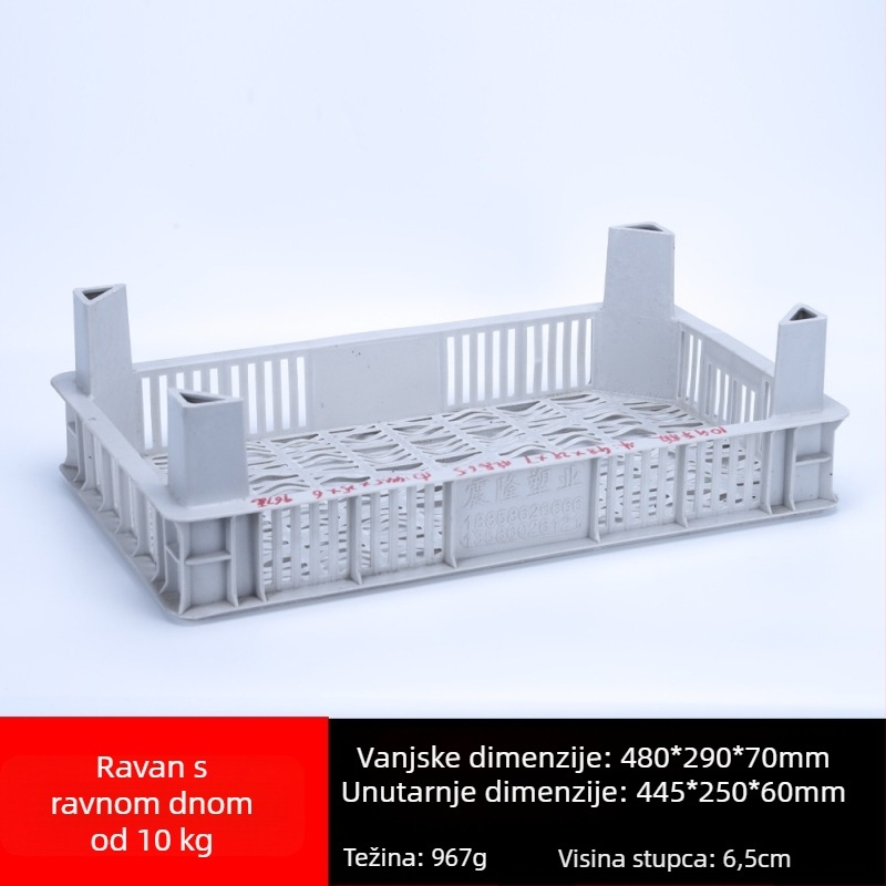 Jednokratna plastična košara za voće, PP materijal, nosivost 3 kg, debljina zida 1.8–2.3 mm, injekcijsko oblikovanje