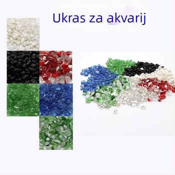Prode akvarijski kamen za krajolik – stakleni dekorativni kamenčići za dno akvarija, 0,25 kg