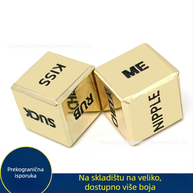 Kocka od cinkove legure, 6-strani dizajn s pravim kutem, set od 2 kocke, prilagodljivo