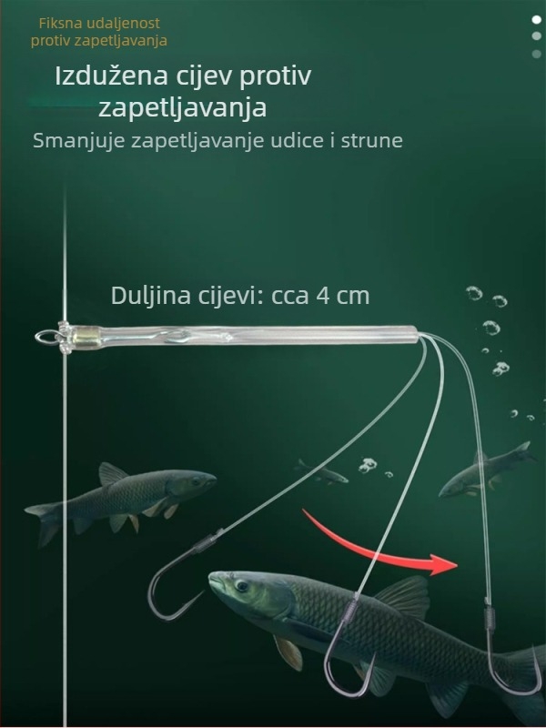 Bojiang String Hook Rig – Anti-Tangle, Barbed, za Crucian Carp