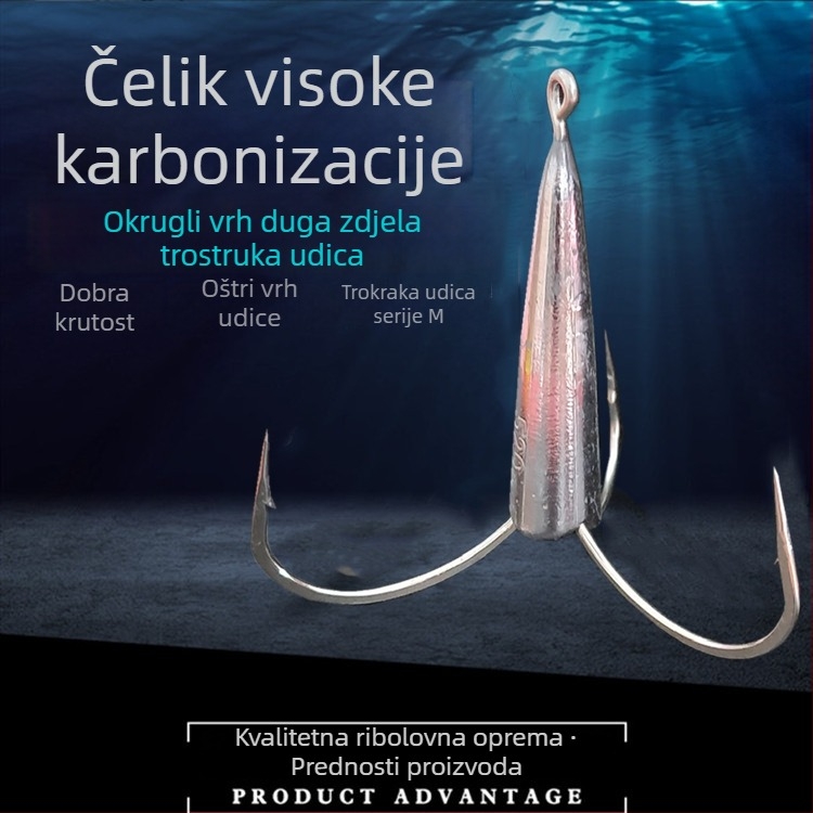 Kružni vrh, dugački šiljak, trostruka kuka s olovom — sa bodom/ bez boda