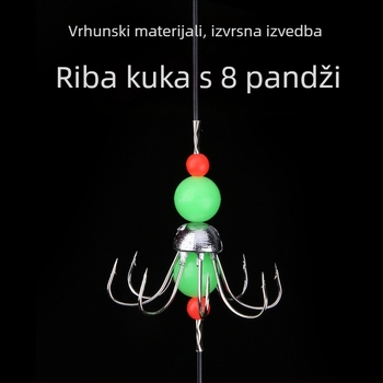 Osam udica sa svjetlećim uzicom za chobotnice i lignje, komplet 50 komada