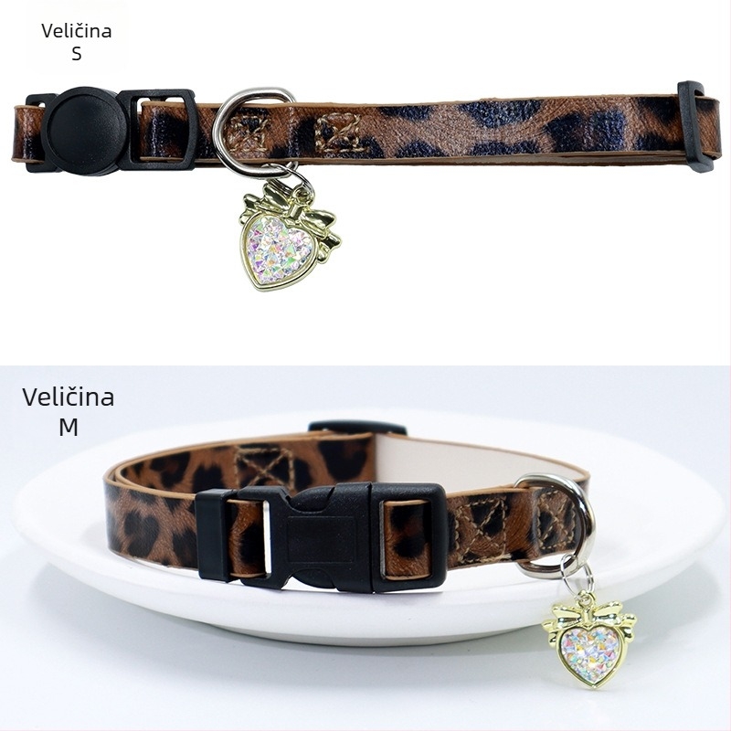 Zaštitno kućište za ogrlicu ljubimca za AirTag – leopard uzorak, umjetna koža, univerzalna kompatibilnost, AURORA PET