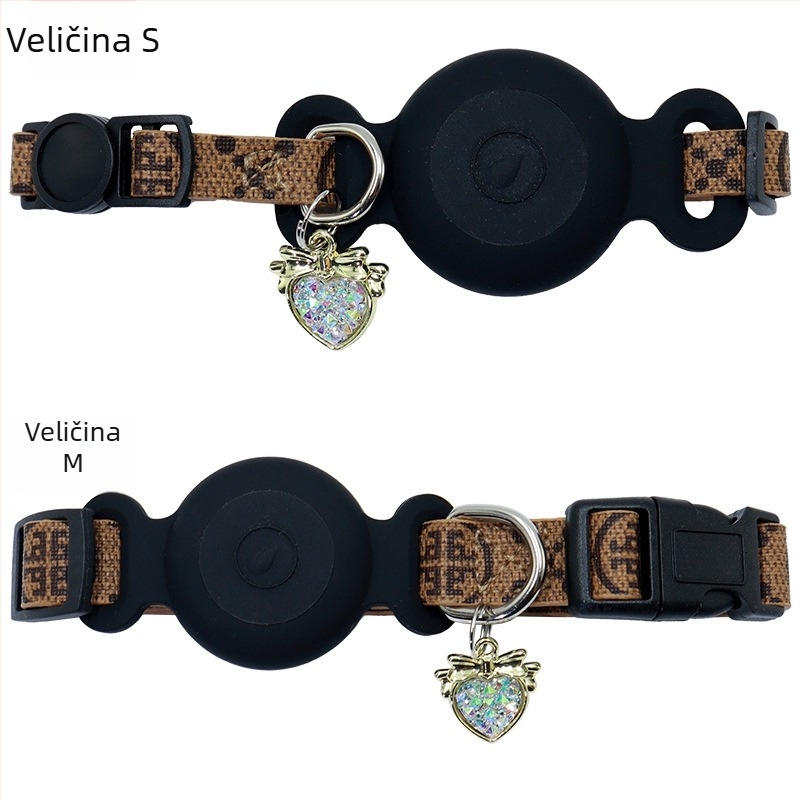 Zaštitno kućište za ogrlicu ljubimca za AirTag – leopard uzorak, umjetna koža, univerzalna kompatibilnost, AURORA PET