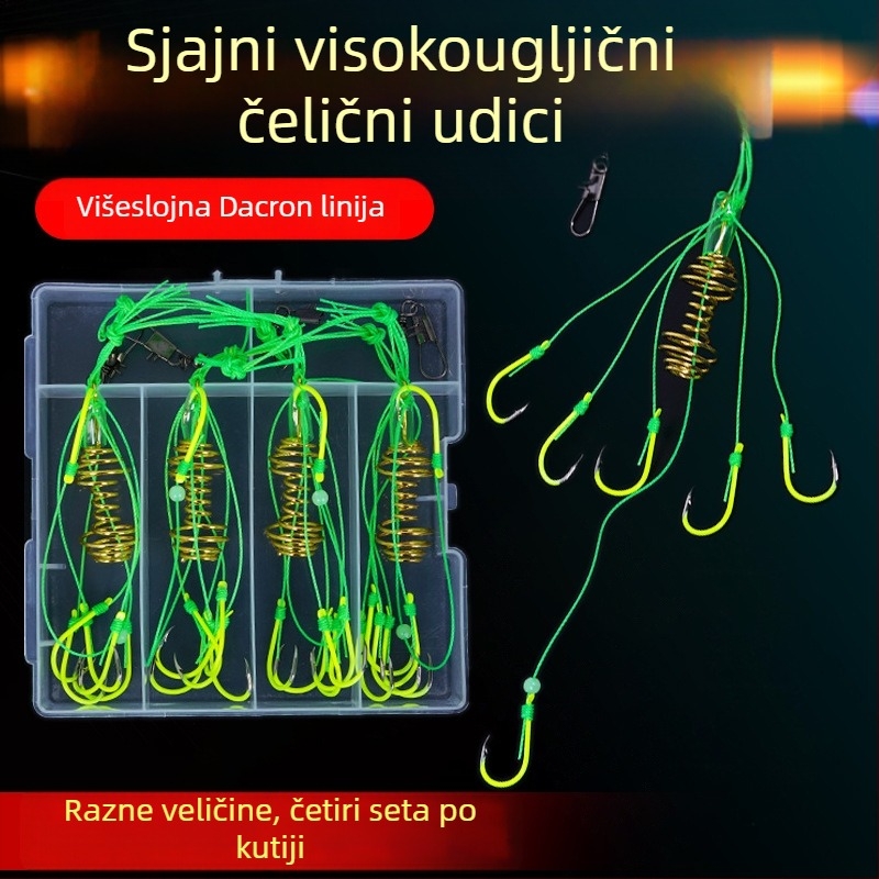 Eksplozivni ribolovni udica – Silver Carp Hook s bodljom, 4 skupine u kutiji, riječna ribolov