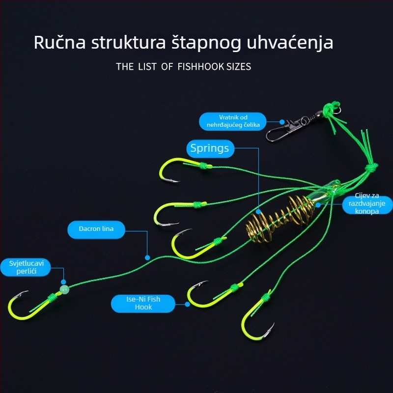 Eksplozivni ribolovni udica – Silver Carp Hook s bodljom, 4 skupine u kutiji, riječna ribolov