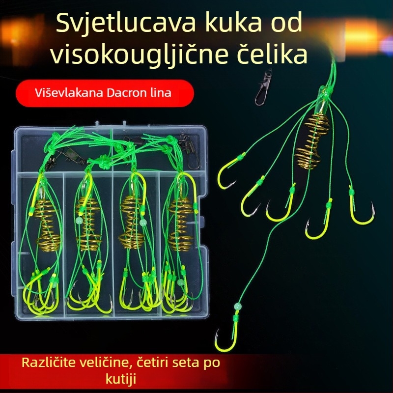 Eksplozivni ribolovni udica – Silver Carp Hook s bodljom, 4 skupine u kutiji, riječna ribolov