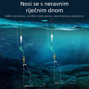 Set kuki s olovnom glavom i dvostrukim bodljama, zlatni premaz Ise-Ni, automatsko otkrivanje dna, za divlji ribolov, veličina 2.5