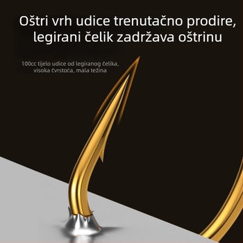 Ručna montaža s dvostrukim kukama i zlatnim navlakom za slatkovodni ribolov