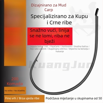 Loach kuka s oštrim vrhom za riječnu ribolov, br. 10-15, ribarska kuka