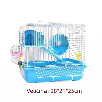 Sallyprincess kavez za hamster s kristalnim dvorcem, dvokatna vila, plastična i žičana konstrukcija, za hamstere, sve sezone