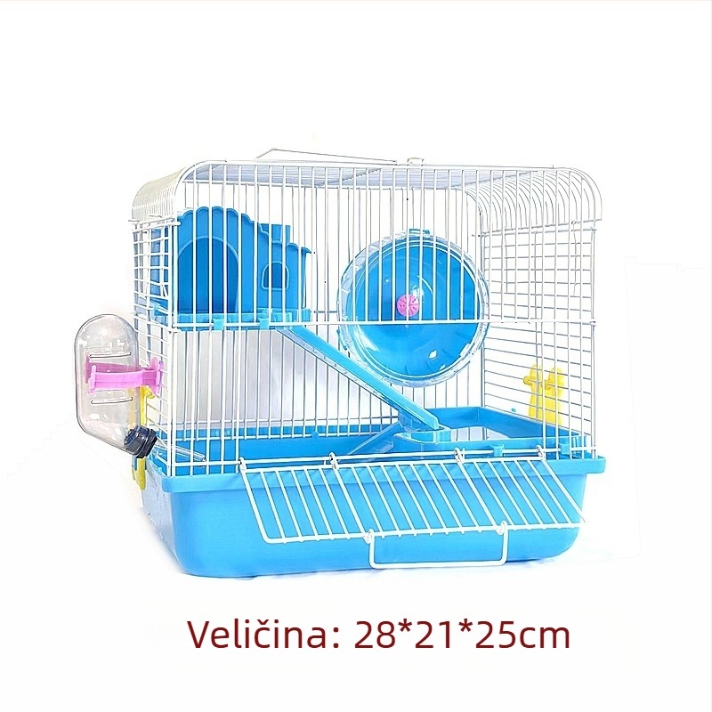 Sallyprincess kavez za hamster s kristalnim dvorcem, dvokatna vila, plastična i žičana konstrukcija, za hamstere, sve sezone