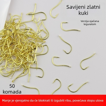 Oštri udica s dugim držačem, od visokougljičnog čelika, za ribolov u riječnom toku