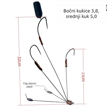 Blade udica za ribolov s trozubim dizajnom, oštra, za riječnu ribolov