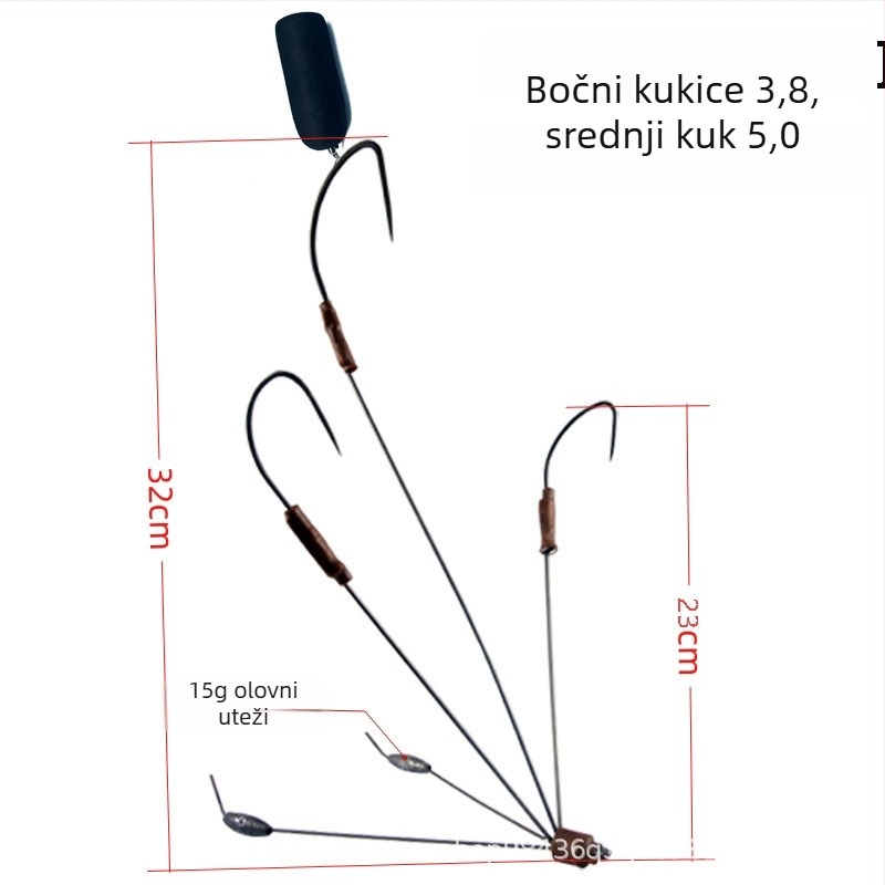 Blade udica za ribolov s trozubim dizajnom, oštra, za riječnu ribolov