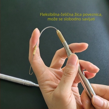 Kuka za zmiorku od nehrđajućeg čelika, teleskopna, rotacija 360°, s bodom i navojem