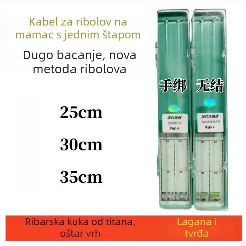 Jednostruki ribolovni udica s bodljama, br. 0,8, kutija 100 kom
