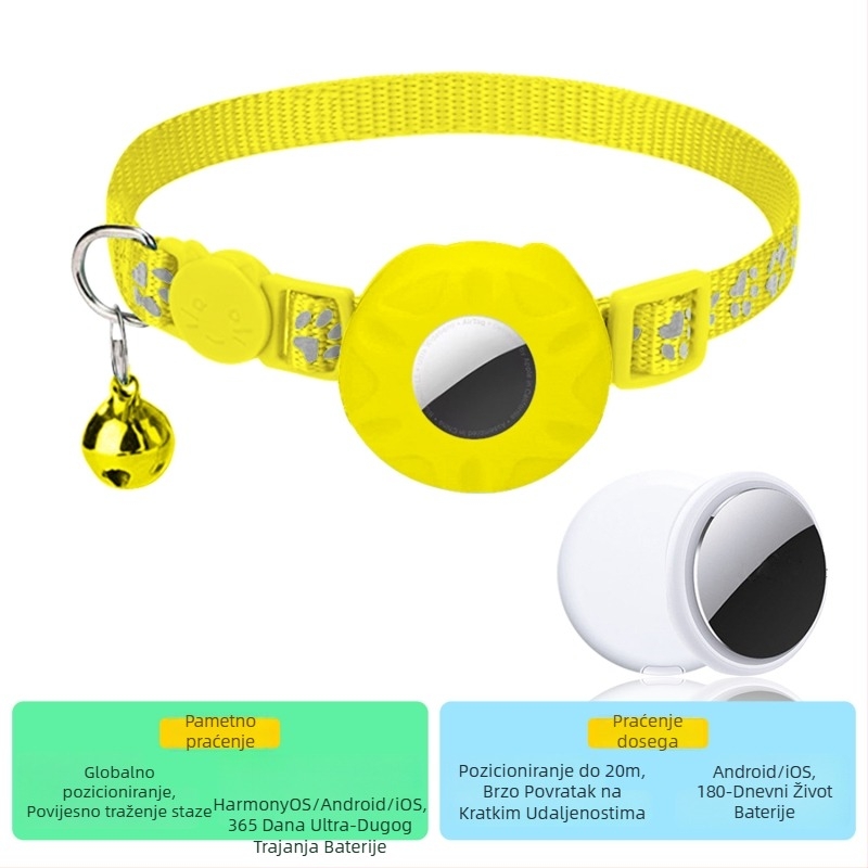 Lokalizator Airtag za mačke – set s zaštitnim pokrovom, prugasti uzorak, poliester, kineski stil