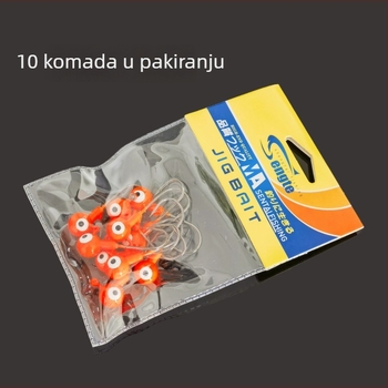 Kuka s olovnom glavom, okrenuta prema gore, bodljikava, dvostruko oko, pakiranje 10, za rezervoare i ribnjake