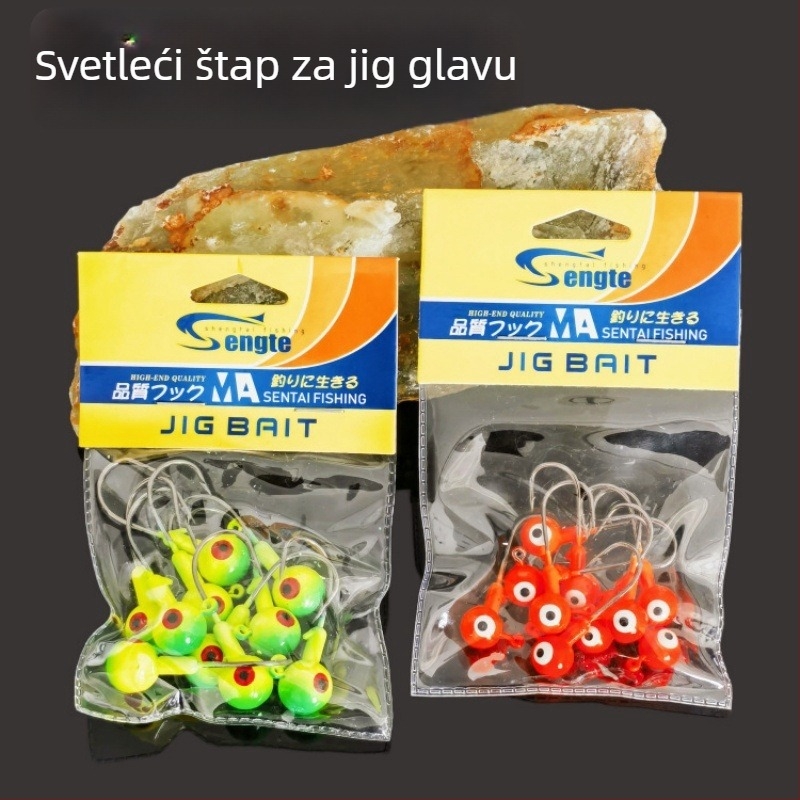 Kuka s olovnom glavom, okrenuta prema gore, bodljikava, dvostruko oko, pakiranje 10, za rezervoare i ribnjake