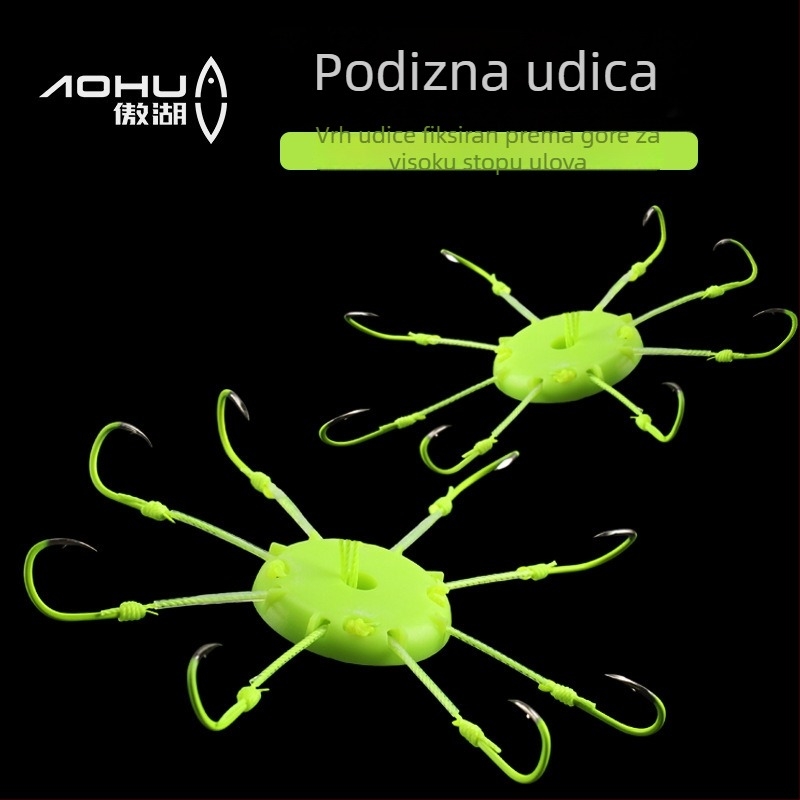 Ao Lake eksplozivni udica s anti-zamotavanjem za četvrtaste mamce za lov šarana